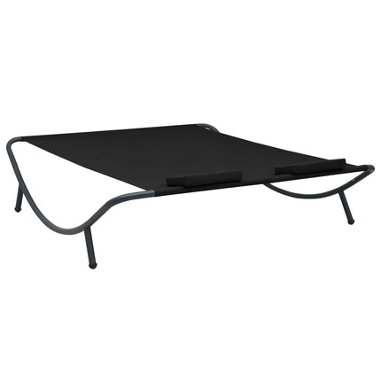 Chaise longue d'extérieur tissu noir