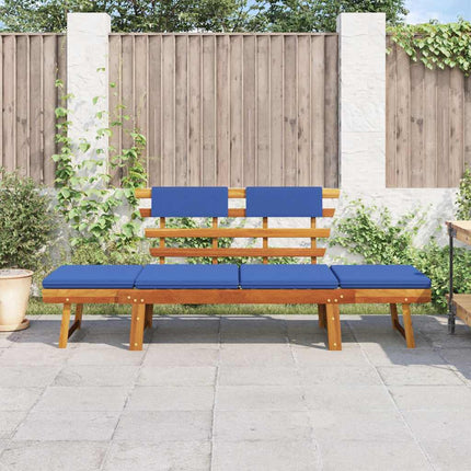 Banc de jardin avec coussins 2-en-1 190 cm Bois solide d'acacia