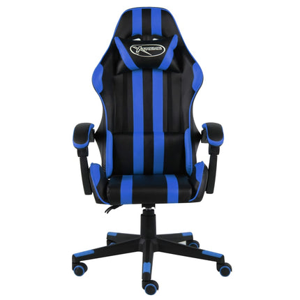 Fauteuil de jeux vidéo Noir et bleu Similicuir