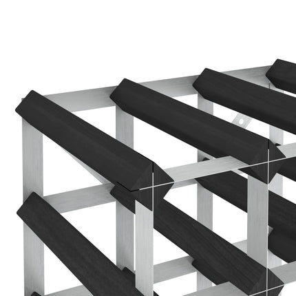 Casier à bouteilles pour 20 bouteilles Noir Bois de pin solide