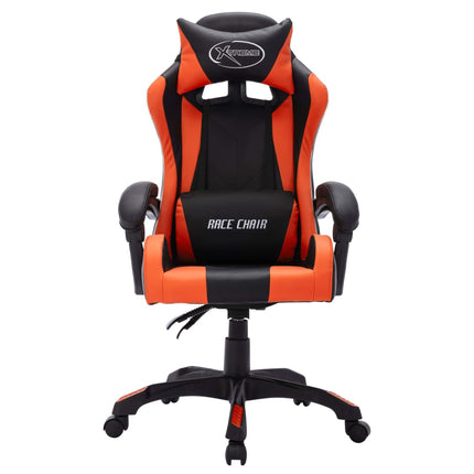 Fauteuil de jeux vidéo avec LED RVB Orange et noir Similicuir