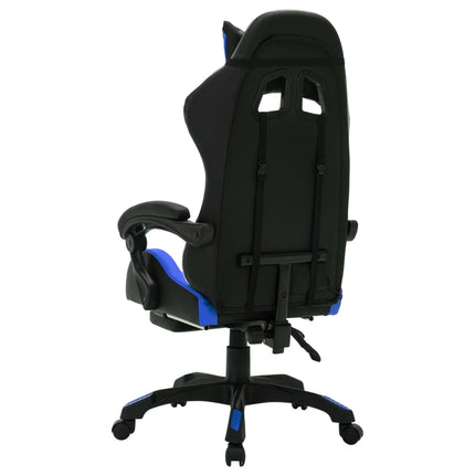 Fauteuil de jeux vidéo avec LED RVB Bleu et noir Similicuir