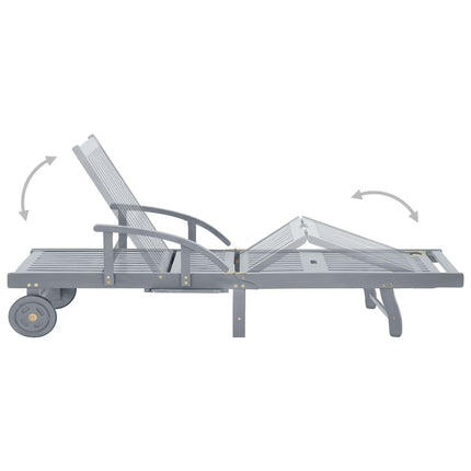 Chaise longue de jardin avec coussin Bois d'acacia solide