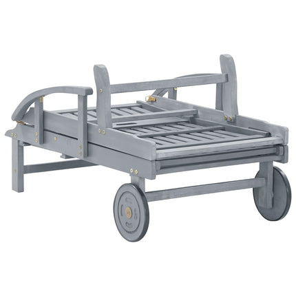 Chaise longue de jardin avec coussin Bois d'acacia solide