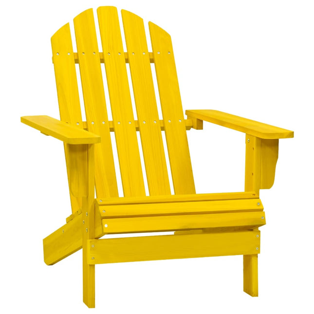 Chaise De Jardin Adirondack Bois De Sapin Massif Jaune 1