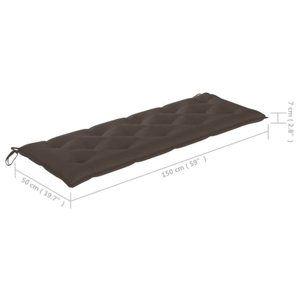 Banc de jardin empilable et coussin 159 cm Bois de teck massif