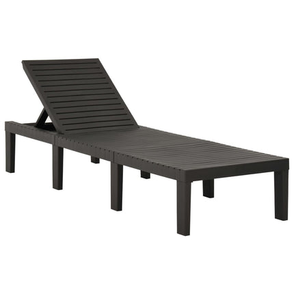 Chaise longue avec coussin Plastique Anthracite