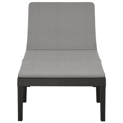 Chaise longue avec coussin Plastique Anthracite