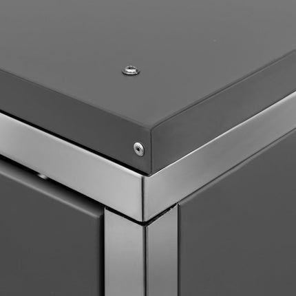 Abri pour quatre poubelles 276,5x77,5x112,5 cm Inox