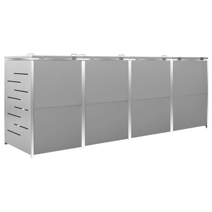 Abri pour quatre poubelles 276,5x77,5x112,5 cm Inox