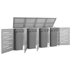 Abri pour quatre poubelles 276,5x77,5x112,5 cm Inox