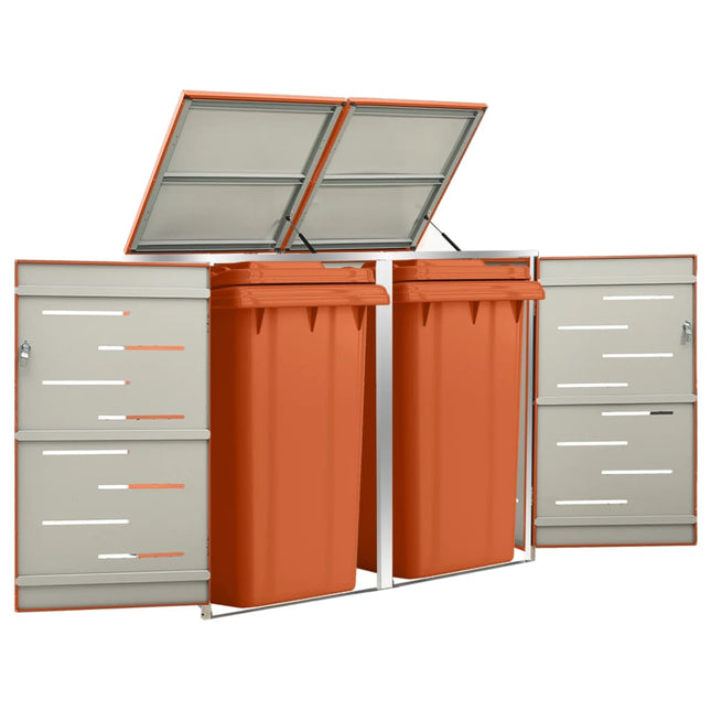 Abri pour deux poubelles 138x77,5x112,5 cm Inox