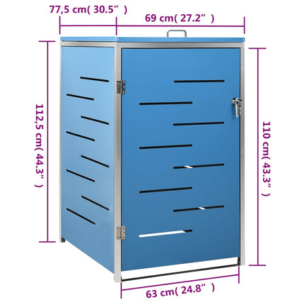 Abri pour poubelle 69x77,5x112,5 cm Inox