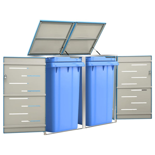 Abri pour deux poubelles 138x77,5x115,5 cm Inox
