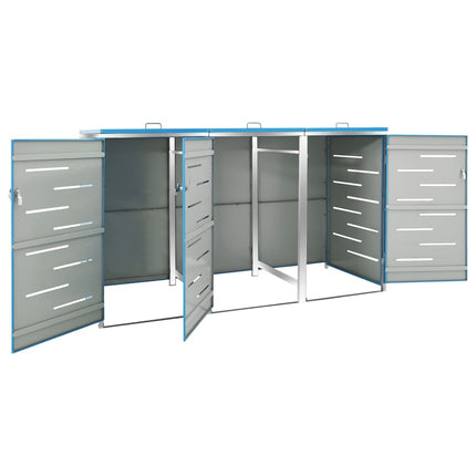 Abri pour trois poubelles 207x77,5x112,5 cm Inox