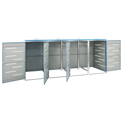 Abri pour quatre poubelles 276,5x77,5x112,5 cm Inox