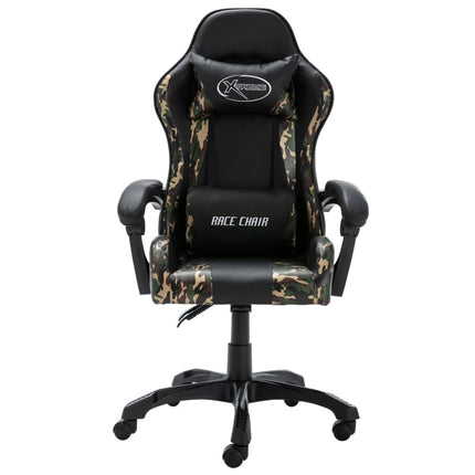Fauteuil de jeux vidéo Noir et camouflage Similicuir