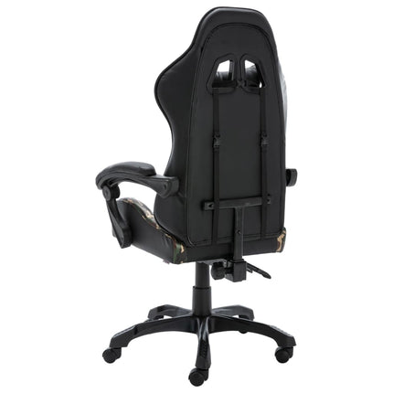 Fauteuil de jeux vidéo Noir et camouflage Similicuir