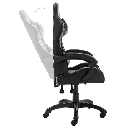 Fauteuil de jeux vidéo Noir et camouflage Similicuir