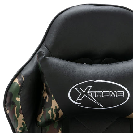 Fauteuil de jeux vidéo Noir et camouflage Similicuir