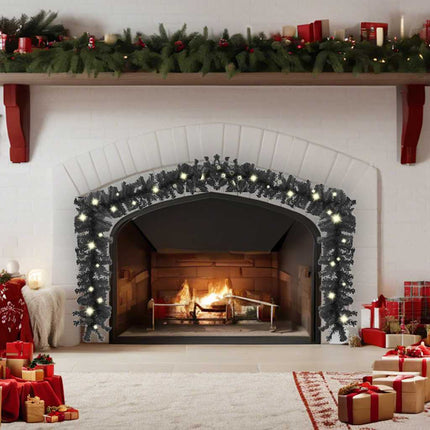 Guirlande de Noël avec lumières LED 20 m Noir