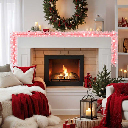 Guirlande de Noël avec lumières LED 20 m Rose