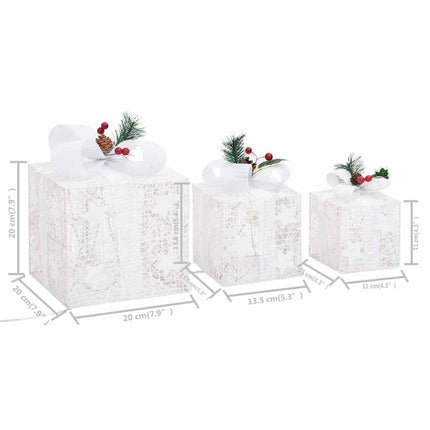 Boîtes-cadeaux de Noël décoratives 3 pcs Extérieur Intérieur