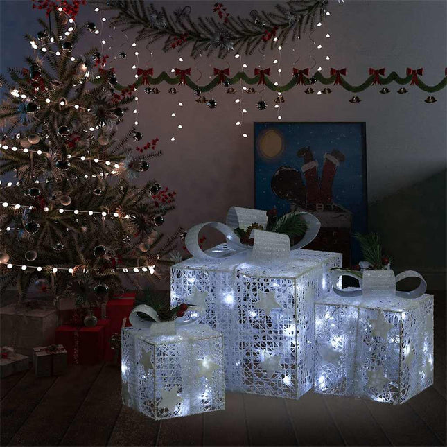 Boîtes-cadeaux de Noël décoratives 3 pcs Extérieur Intérieur