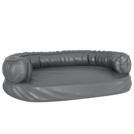 Lit pour chien ergonomique Mousse Gris 75x53 cm Similicuir