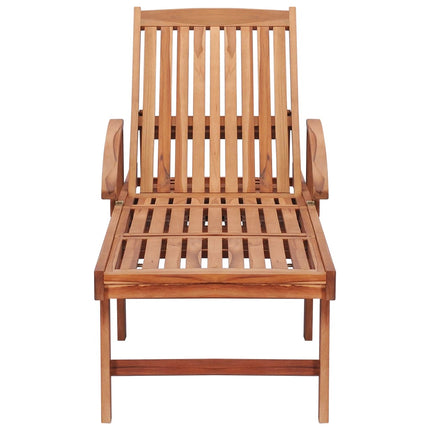 Chaises longues lot de 2 avec coussin bleu royal Teck solide