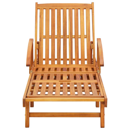 Chaises longues lot de 2 avec coussins Bois d'acacia solide