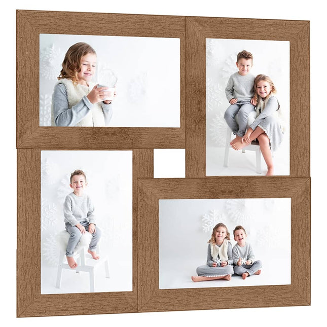 Collage de cadres photo pour photo de 4x(13x18 cm) Marron MDF