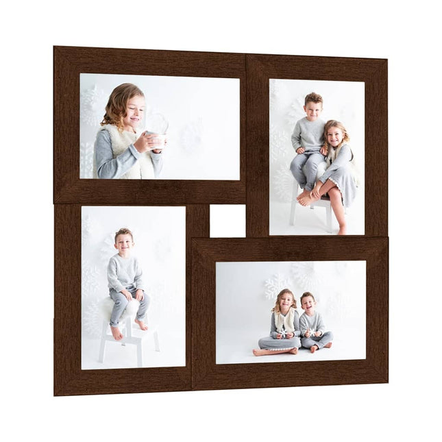Collage de cadres photo pour photo de 4x(13x18 cm) Marron MDF