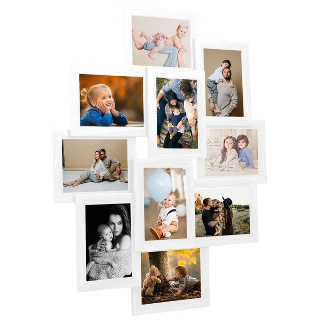 Collage de cadres photo pour photo de 10x(13x18 cm) Blanc MDF