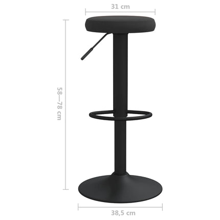 Tabourets de bar lot de 2 Noir Velours