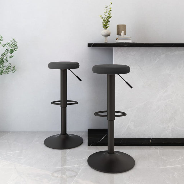 Tabourets de bar lot de 2 Noir Velours