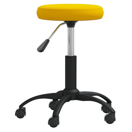 Chaise pivotante de bureau Jaune moutarde Velours
