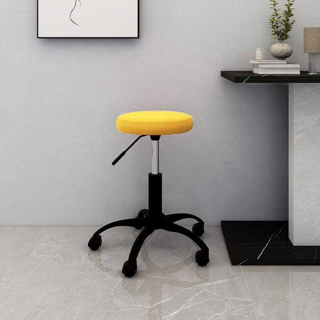Chaise pivotante de bureau Jaune moutarde Velours