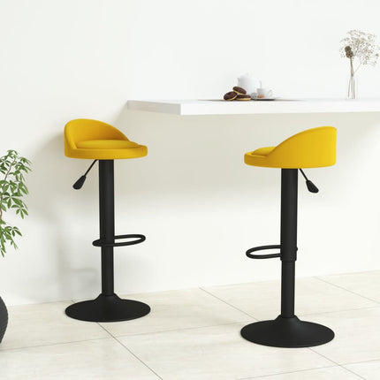 Tabourets de bar lot de 2 Jaune Velours