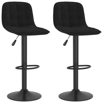 Tabourets de bar lot de 2 noir velours