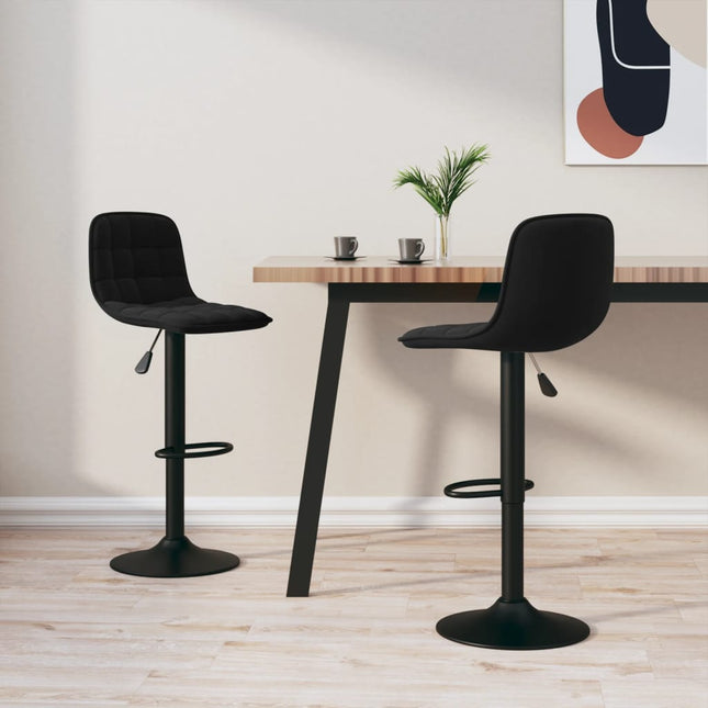 Tabourets de bar lot de 2 noir velours