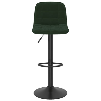 Tabourets de bar lot de 2 vert foncé velours
