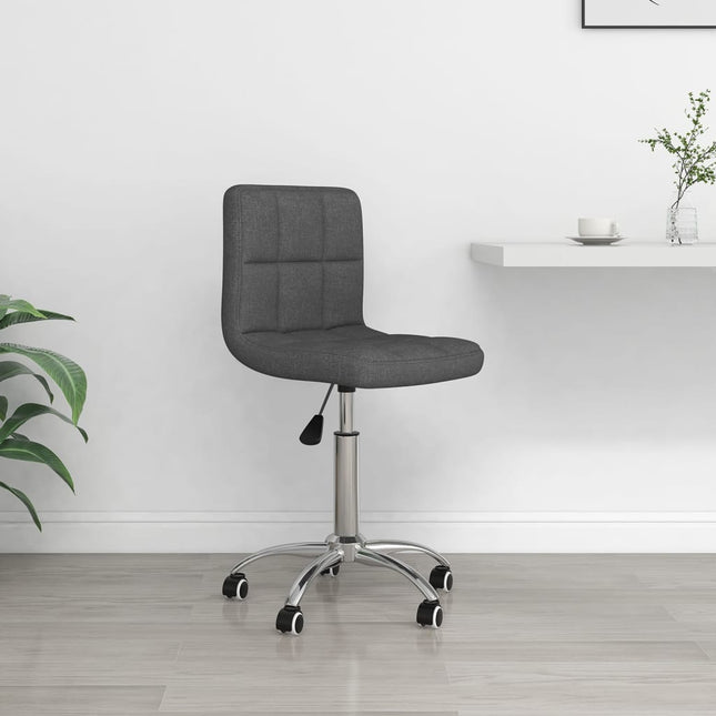Chaise pivotante de bureau Gris foncé Tissu