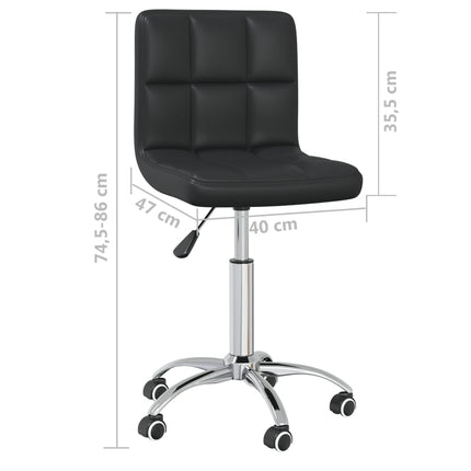 Chaise de bureau pivotante Noir Similicuir