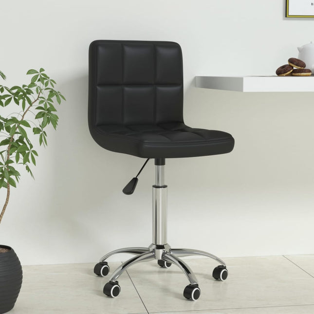 Chaise de bureau pivotante Noir Similicuir