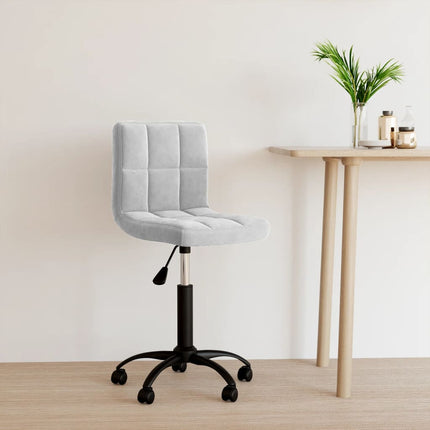 Chaise pivotante de bureau Gris clair Velours