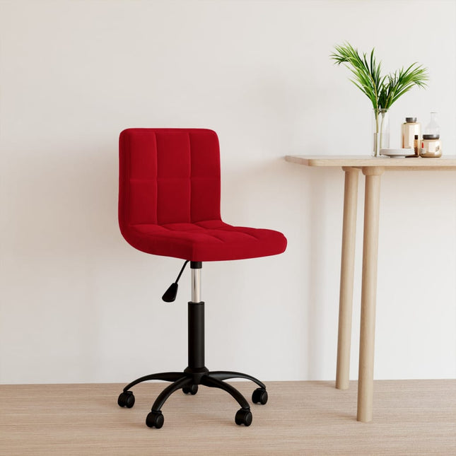 Chaise pivotante de bureau Rouge bordeaux Velours
