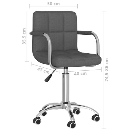Chaise pivotante de bureau Gris foncé Tissu