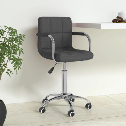 Chaise pivotante de bureau Gris foncé Tissu