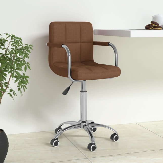Chaise pivotante de bureau Marron Tissu
